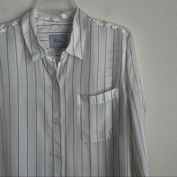 Rails Striped Cupro Button Down Long Sleeve Shirt - Picture 1 of 7